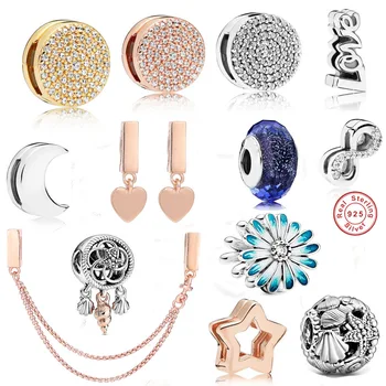 

925 Sterling Silver Floating Locket Charms for Original Refle Bracelet Earrings Necklace Diy Jewelry Gift