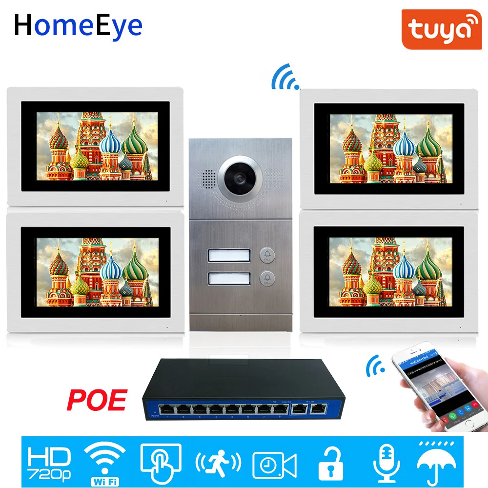 Видеодомофон 720P HD Wi Fi IP видео домофон 2 система контроля допуска к двери бесплатно