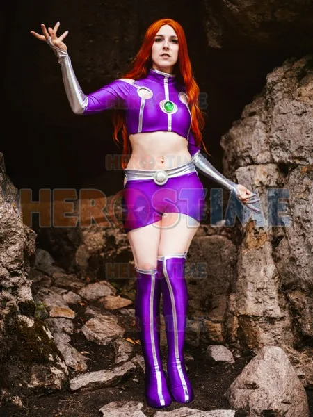 Новинка 2018 карнавальный костюм Starfire Женский/женский супергероя титана для