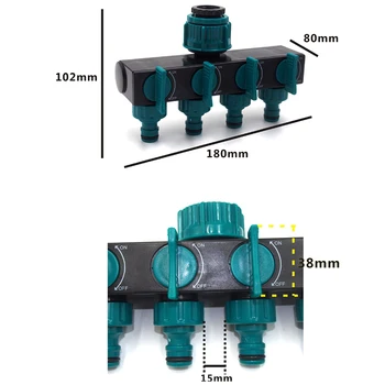 

4 Way Distributor 1/2 \\\"water Distributor Gardena Garden Hose Faucet Valve
