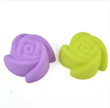 

7cm Silicone Rose Flower Cake Mould Egg Tart Cup Baking Biscuit Chocolate Mold Jelly Pudding Mould Soap Wedding Decoration 70 80