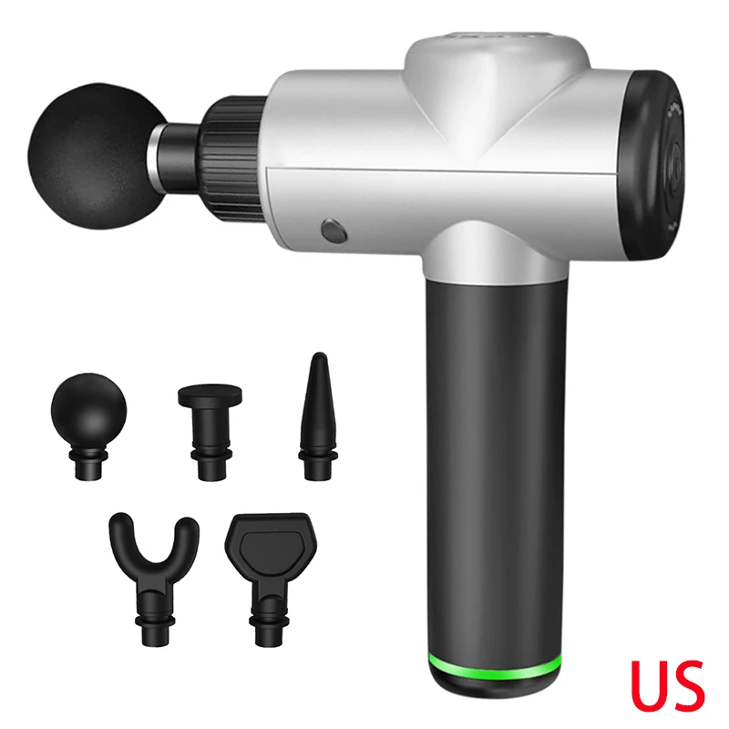 3200r/min 6 Massage Heads Therapy Muscle Massage Guns Joint Parts Spine Pain Sport Massage Machine Relax Body Slimming Relief - Color: US PLUG