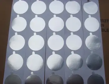 

Free Shipping Silver round aluminum foil Sticker label Round circle sticker 38.3mm Aluminum Sealing Stickers Self Adhesive Label