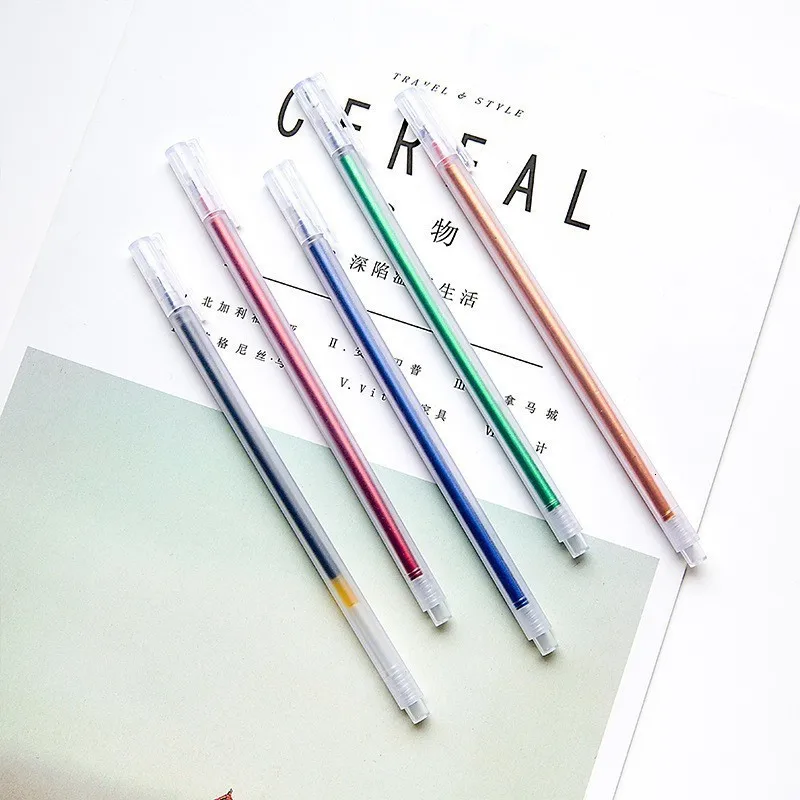 6 цветов 0,5 мм креативный цветной гель Pes чернильная ручка живопись чертежные маркеры детская ручка подарок школьный офисный набор