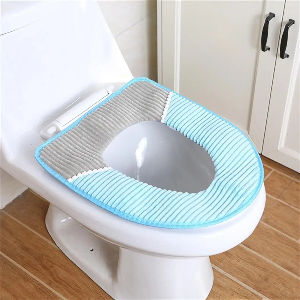 seat cover 8 Dot Полосатый теплый толстый чехол для унитаза ванной 1-13 как picrure коврик подушка - Цвет: seat cover 8