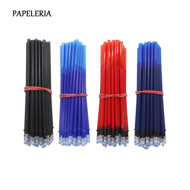 10 unid/set bolígrafo de Gel para oficina bolígrafo borrable recargable varilla 0,5mm borrable lavable manija pluma azul/negro tinta de papelería de la escuela herramienta de escritura