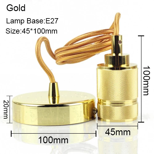 Винтажная Подвесная лампа dordinic E27 лампа база Покрытие бар свет 1,2-1,5 м провод современный Крытый золото/свет черный одиночный подвесной светильник - Цвет корпуса: Gold
