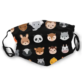 

Cute Cartoon Animals Double-sided printed dustproof and windproof mask, can be cleaned and reused, suitable for outdoor sports