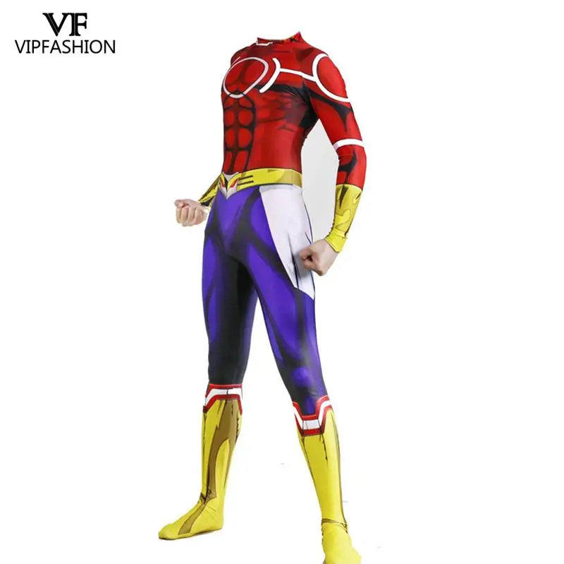 VIP Мода Аниме Мой герой Academy All Might косплей костюм спандекс Zentai боди костюм комбинезоны Хэллоуин для взрослых