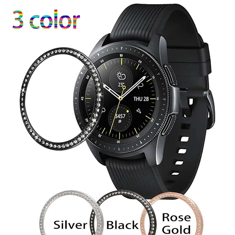Кольцо Gear S3 для Samsung Galaxy Watch 46 мм 42 металлическое АЛМАЗНОЕ КОЛЬЦО с клейким