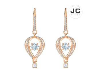 

New Fashion Charms Silver 925 Original Copy Female Jewelry,SWAn INTO THE SKY Hot Air Balloon Heart Beating Earrings With Logo