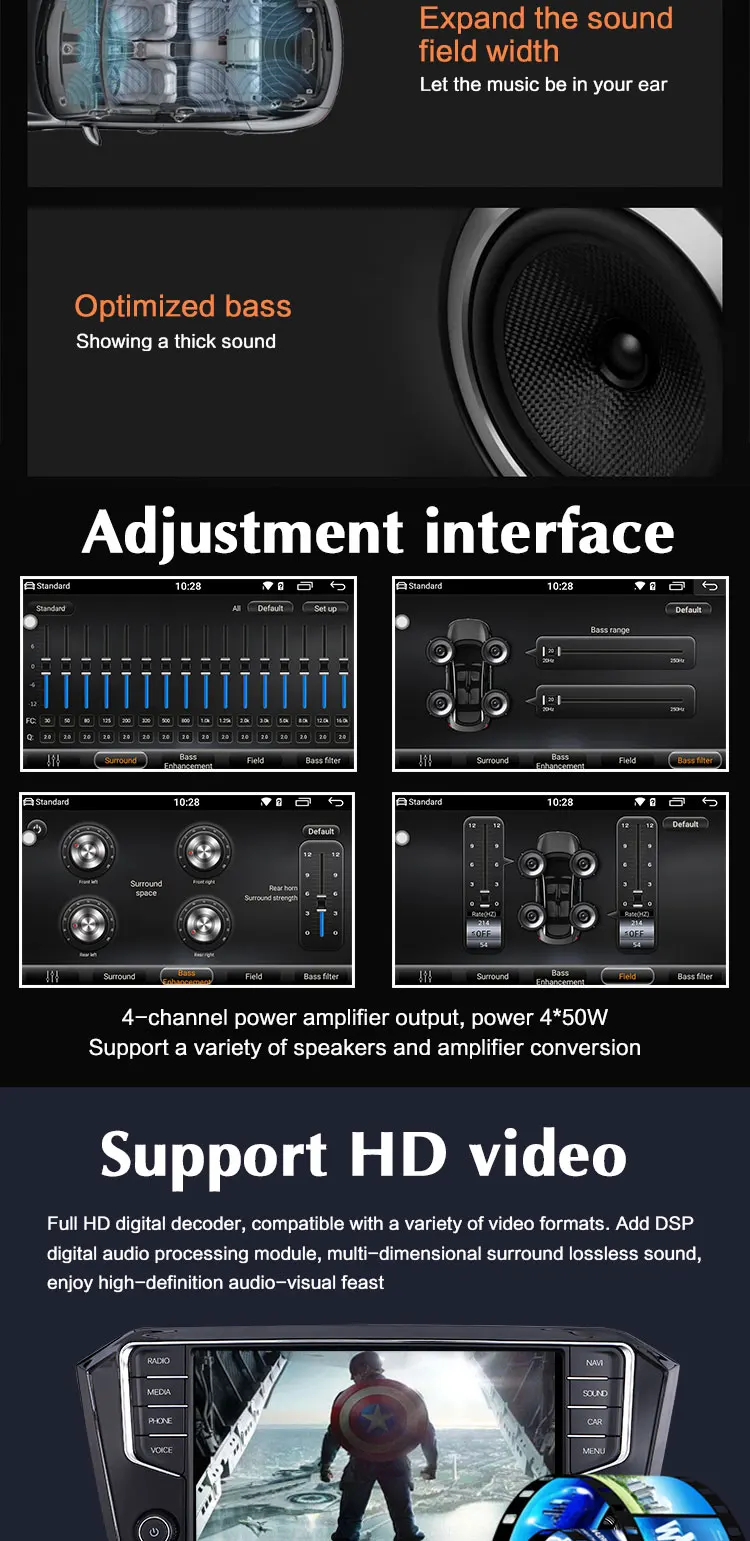 Excellent Car radio navigation car multimedia video android 8.1 car dvd for  PASSAT B6 B7 CC 2007-2016 8" 8 core 2G/32G Car Radio GPS 8