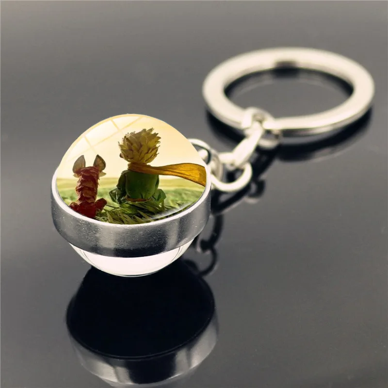 Don't Be a Boring Adult! Le Petit Prince B-612 Planet The Little Price keyring Fox Rose Classical Fairy Tale Glass Ball Keychain