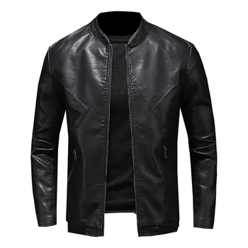 

2019 men's leather jacket men's baseball leather jacket men's coat