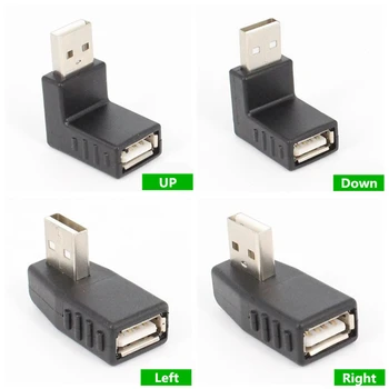

500pcs/lot USB Adapter USB Male to Female 90 Degree USB 2.0 A Male To Female Right Angled By DHL