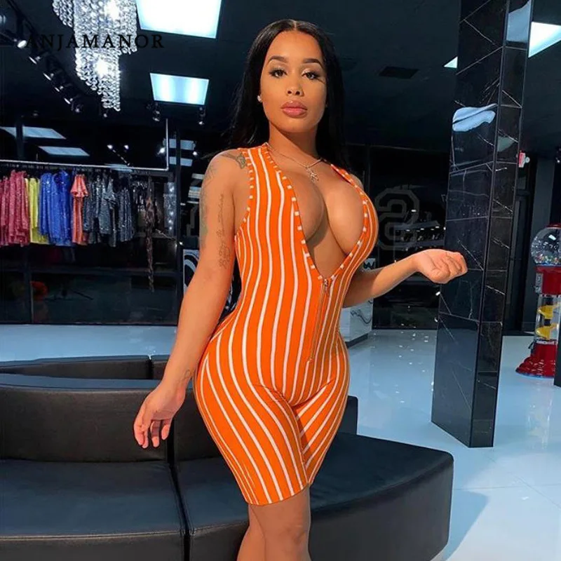 orange bodycon jumpsuit