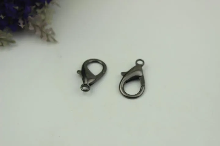 gunblack 100/200 шт 30 мм Пряжка сумки металла собака воротник, тканевая лента Сумки из натуральной кожи, цепь на ремешке для шарнирные зажимы Карабин DIY аппаратных аксессуары для ванной комнаты - Цвет: gunblack