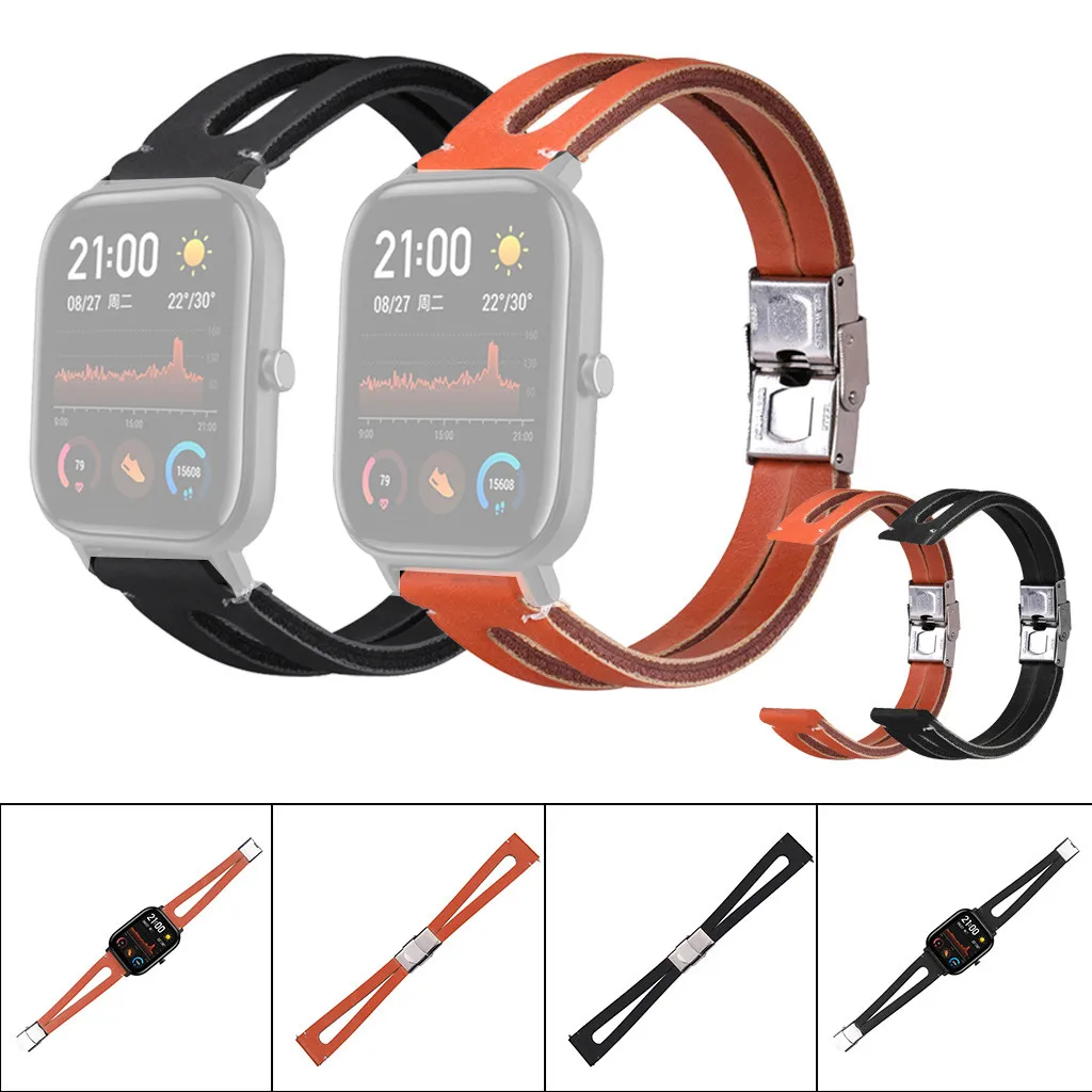

Hot Sell Replacement Retro Leather Wrist Strap Watchband For Huami Amazfit Gts Smart Watch Sport Bracelet Strap For Huami Band