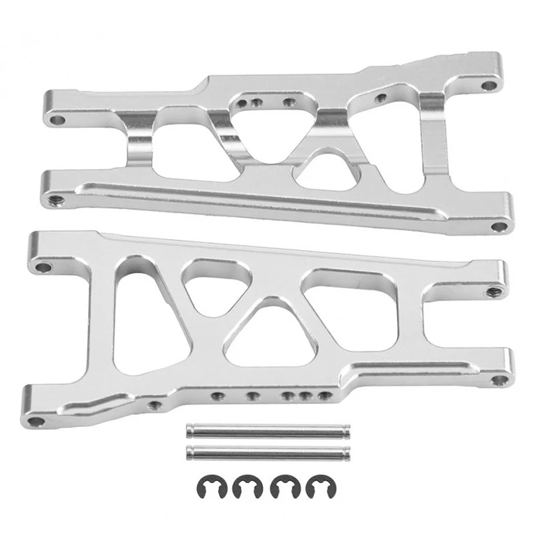 For 1/10 Traxxas Slash 4X4 Aluminum Front/Rear Suspension Left&Right A-Arms Stampede Upgrade Parts Of 3655X XO-1 W/TSM - Цвет: silver