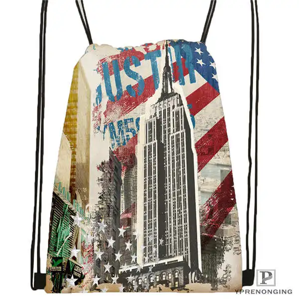 Пользовательский Орел с американским флагом DrawstringBackpackBagforManWomanCute рюкзак для детей(черная спинка) 31x40 см#20180611-03-137 - Цвет: Drawstring Backpack