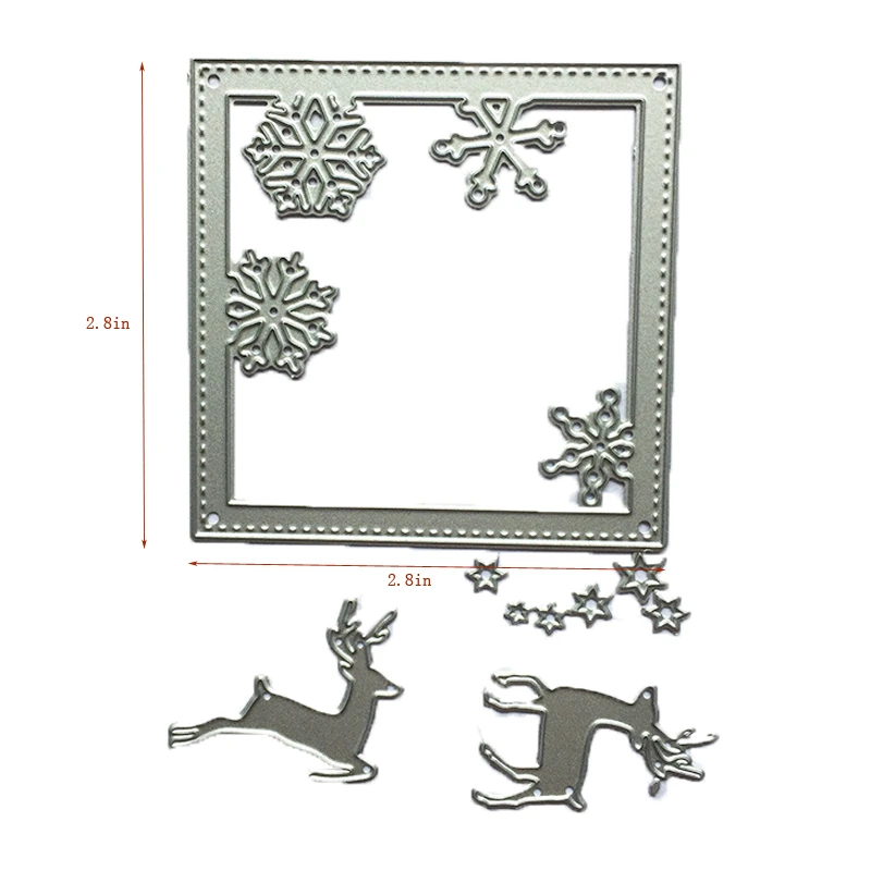 Deer Frame 3 шт./компл. прямоугольные штампы Kscraft Layering рамка высечки для изготовления карт скрапбукинга рождественское благодарение Крафтовая окраска - Цвет: Deer Frame