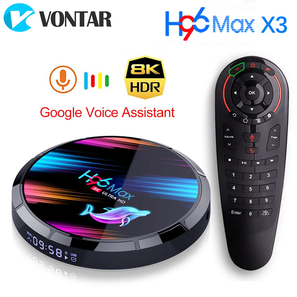 2020 H96 Max X3 8K 4 ГБ 128 ТВ приставка Amlogic S905X3 Android 9 0 телеприставка двойной Wifi Google Player Youtube