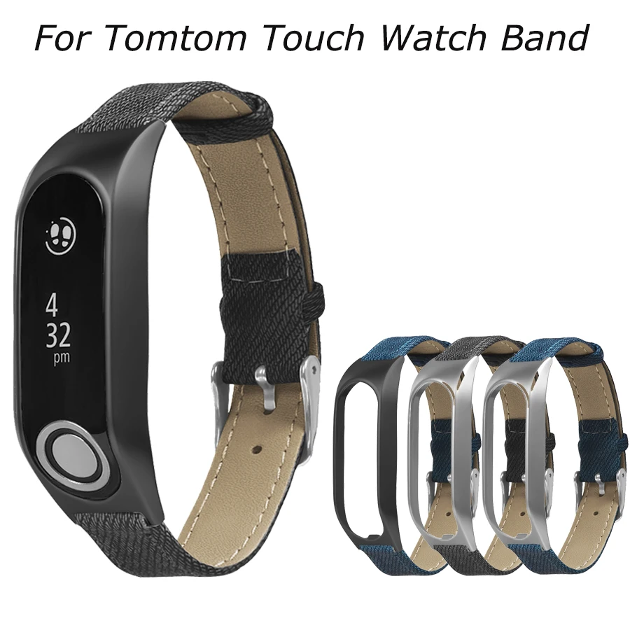 Denim Watch Strap Bracelet with Metal Case Wrist Band for Tomtom Touch Smart Accessories | Электроника