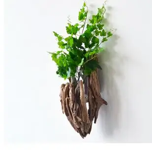 

CREATIVE NORDIC WOODEN BRANCH GLASS VASE WALL MOUNT WALL DECORATION MODERN HOME BACKGROUND WALL FLOWER ARRANGEMENT DECORATION