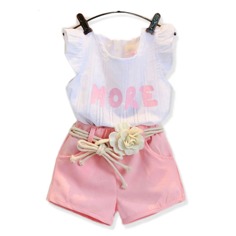 R& Z/ г., белая блузка с цветочным рисунком для маленьких девочек+ юбка с цветочным рисунком летний комплект одежды из 2 предметов с короткими рукавами для маленьких девочек, От 2 до 7 лет - Цвет: 100184 white