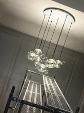 Lamp.led-Light Iron-Glass Bubbles Golden-Chandelier Postmodern Dinning-Room for Foyer
