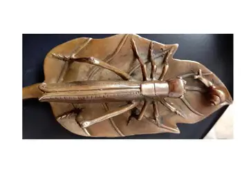 

Chinese bronze Statue Ant Grasshopper leaf grasshopper snail