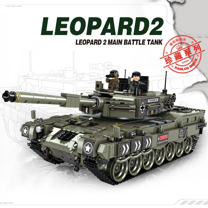 

1747 Pcs Leopard 2 Main Battle Tank Model Building Blocks Compatible Legoingly Military WW2 Army Soldier Bicks Toys For Kid Boys