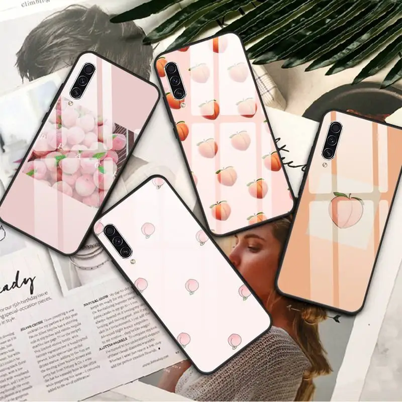 

Summer day Peache Phone Case Tempered glass For Samsung S20 Ultra S7 edge S8 S9 S10 e plus note8 9 10 pro