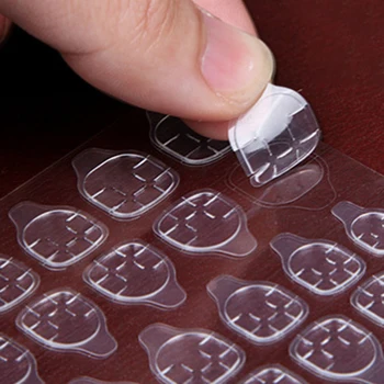 

24Pcs/Sheet Double Side Adhesive Glue Sticker Sticky Tape Transparent Nail Glue Replacement Tapes False Nail Extension Glue Tool