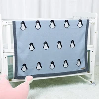 Couverture en coton à carreaux pour nouveau-né, couvre-lit en tricot pour tout-petit, garçon, fille, poussette, rond, infantile, couette douce, mignon 3