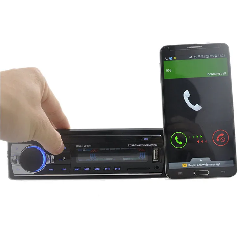 Автомобильный Bluetooth Радио стерео плеер V2.0 12 В в-тире MP3/USB/SD/AUX-IN/FM ISO мощность Aux вход приемник автомобильные аксессуары интерьер