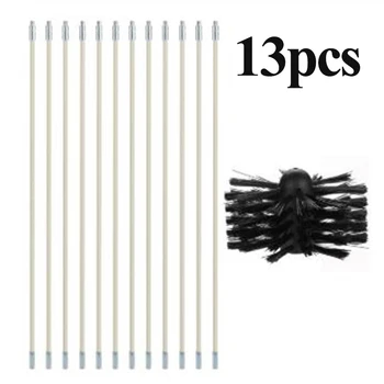 

Chimney Cleaner Brush Clean Rotary Sweep System Fireplace Kit Rod Tool Set Home Kichen Cleaning Brush