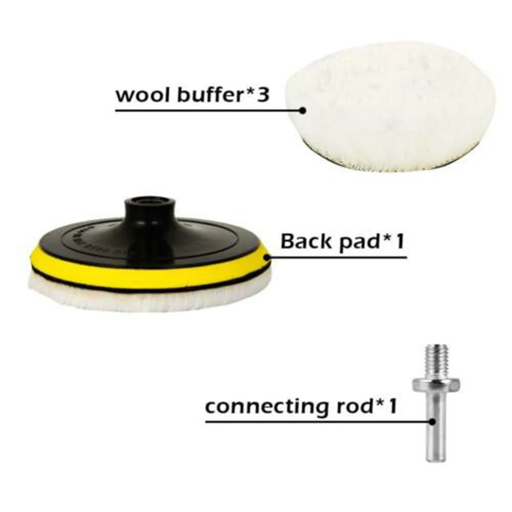 5pcs Wool Polishing Pads Plate Handle Kit Cleaning Vehicles Woodworking Furniture Glass Surfaces Polisher Tools 5pcs Wool Polishing Pads Plate Handle Kit Cleaning Vehicles Woodworking Furniture Glass Surfaces Polisher Tools