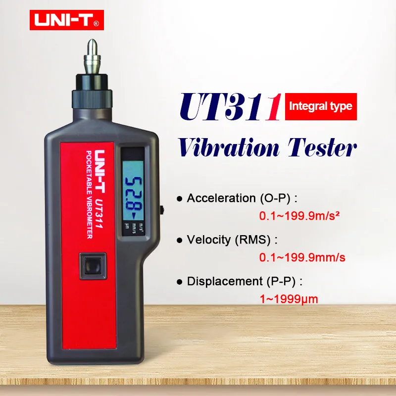 UNI-T UT311 цифровой вибротестер Ускорение Скорость смещение мера 2 к счетчик ЖК-дисплей интегрированный Тип виброметр