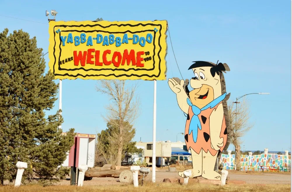 

7x5FT Welcome Flinstones Town Custom Photo Studio Backdrop Background Vinyl 220cm x 150cm