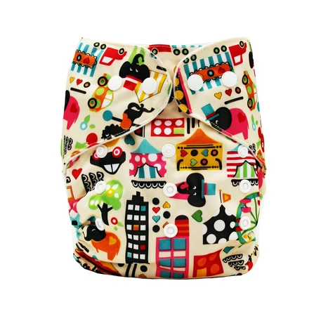 diaper cover 15 Мягкие дышащие детские Новорожденные многоразовые подгузники ткань с полиуретановыми нитями AIO Карманный моющийся подгузник крышка мультфильм животных дизайн подходит от 3 до 15 кг - Цвет: diaper cover 15