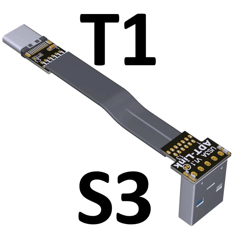 FPV Micro USB 3,1 type-c 90 градусов адаптер 5 см-100 см FPC плоский кабель USB Шаг 20pin для мультикоптера аэрофотосъемки - Цвет: S3-T1