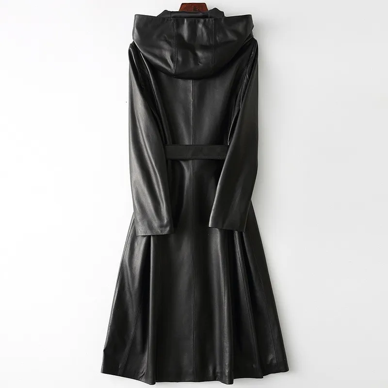 Осенняя женская кожаная овчина халат шляпа куртка Женский ремень для шортов