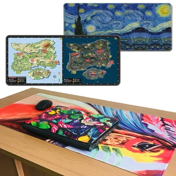 

Gaming Mouse Pad With Stitched Edges Non-Slip Rubber XXL Locking Edge Mousepad Computer PC Keyboard 900*400mm Play Pads For CSGO