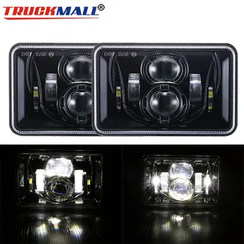 

2pcs 4x6 LED Truck Headlights for Kenworth T800 T400 T600 W900B W900L Classic 120/132 HK Classic Projector Headlamps Replace