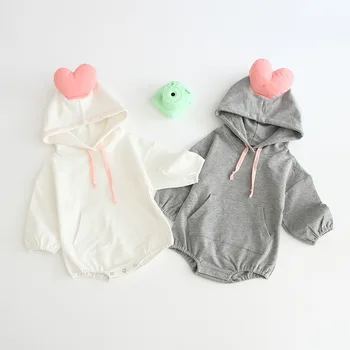 

Baby Bodysuit 2019 Boy And Girls' loving Climbing Garments With Fleece And Thickened Long-sleeved Button Shirts