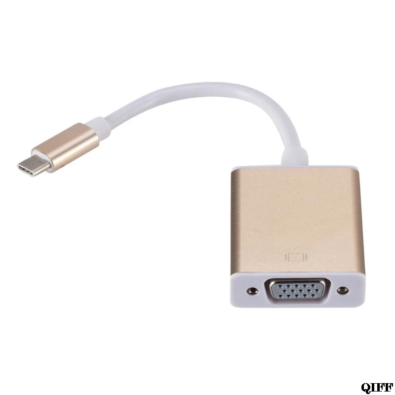 7HH1500515-GD USB-C-VGA адаптер USB 3,1 type C USB-C-Female VGA адаптер кабель для нового Macbook 12 дюймов Chromebook Pixel Lumia 950XL LX9A - Цвет: 7HH1500515-GD