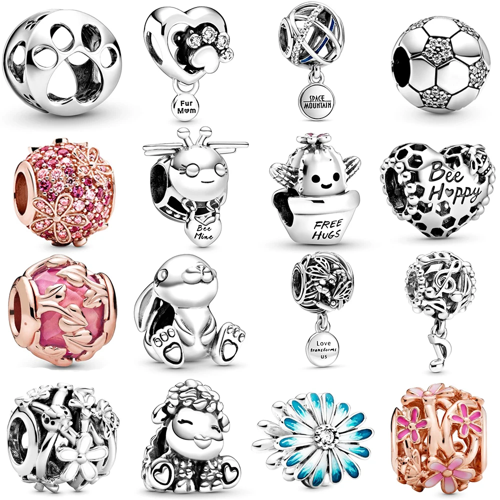 NEW 2020 100% 925 Sterling Silver Spring Collection Paw Print & Heart Charm Fit Diy Women Original Bracelet Fashion Jewelry Gift NEW 2020 100% 925 Sterling Silver Spring Collection Paw Print & Heart Charm Fit Diy Women Original Bracelet Fashion Jewelry Gift