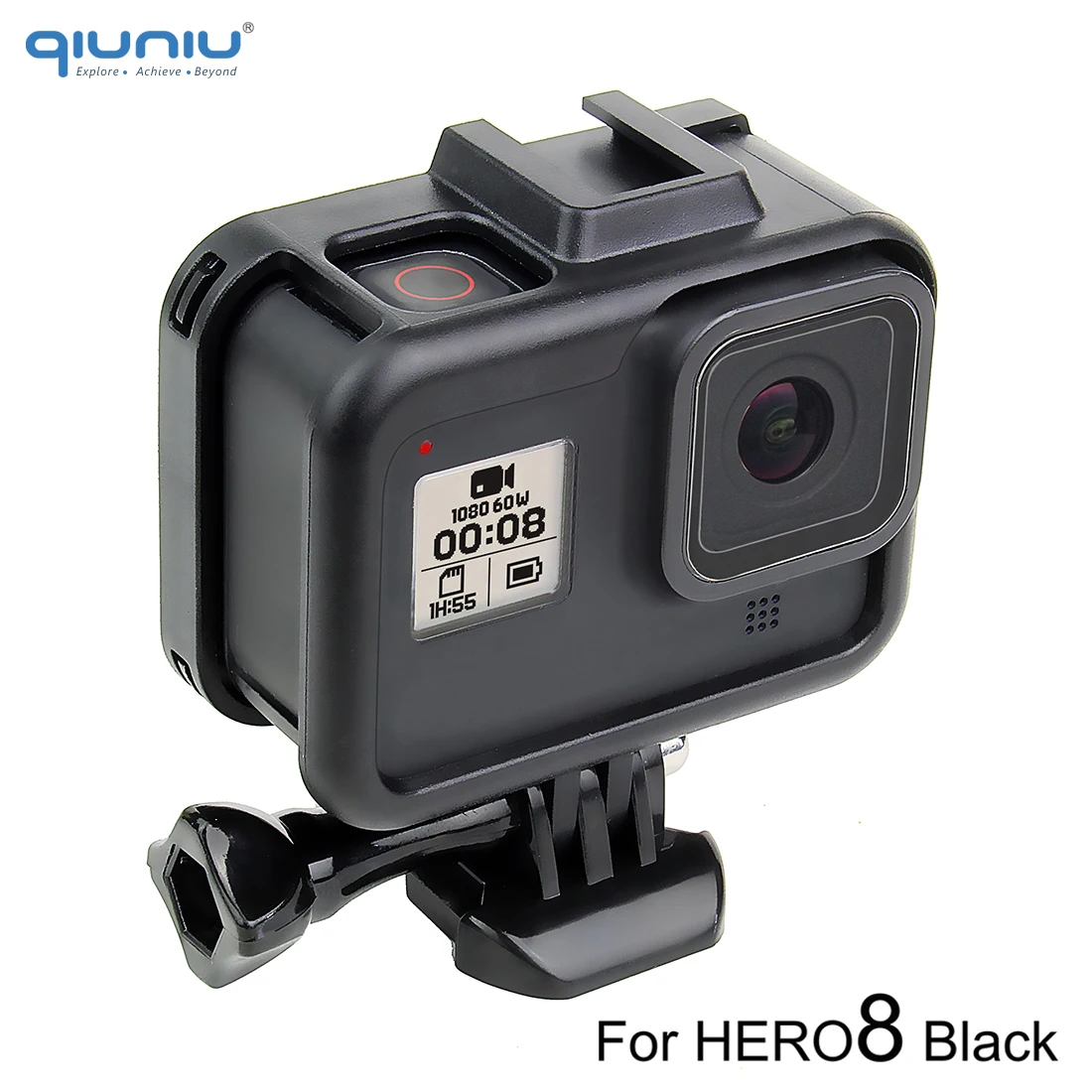 QIUNIU для GoPro Hero 8 черная стандартная защитная рамка Корпус чехол Чехол крепление
