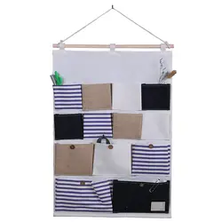 Бытовые Двери сращивания практичный настенный мешок спальня канцелярские выдвижной полосатые полотенца хранения складной 13 карманов